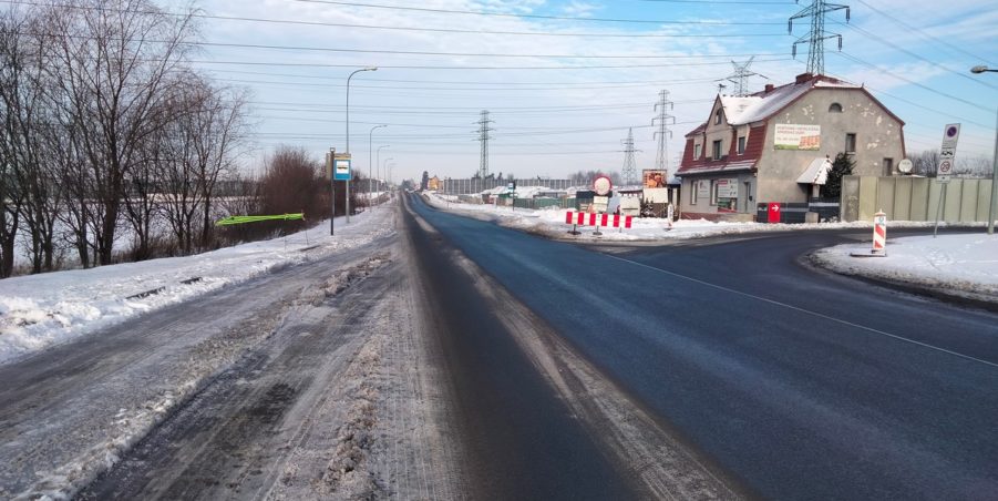 2025 01 14 km 255+900 rondo Wieszowa strona lewa