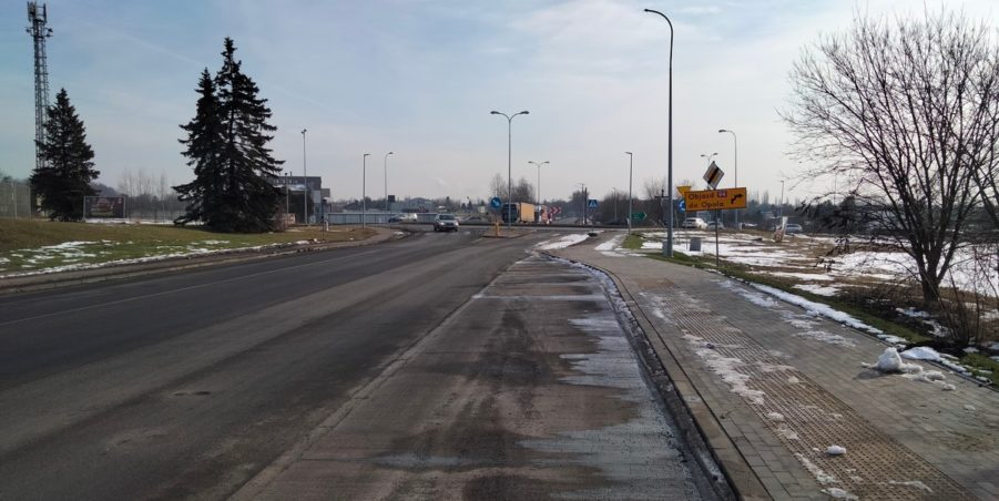 2025 01 23 km 255+900 rondo Wieszowa strona prawa